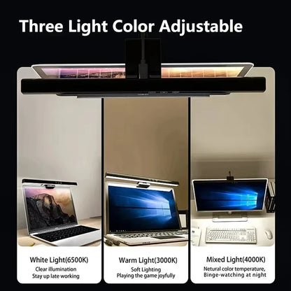 33cm/50cm LED Desk Lamp Monitor Light Dimmable Screen Light Bar PC Computer Office Study Reading Hanging Table Lamp USB Powered