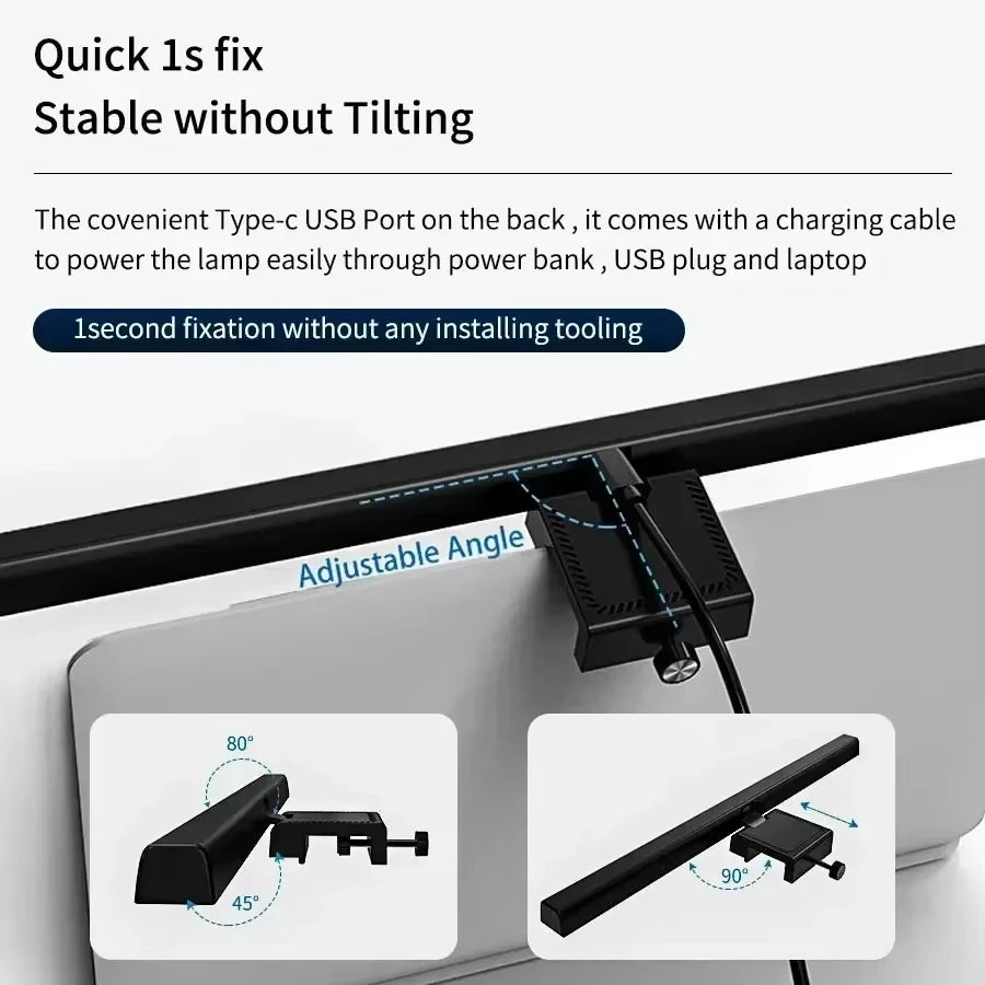 33cm/50cm LED Desk Lamp Monitor Light Dimmable Screen Light Bar PC Computer Office Study Reading Hanging Table Lamp USB Powered