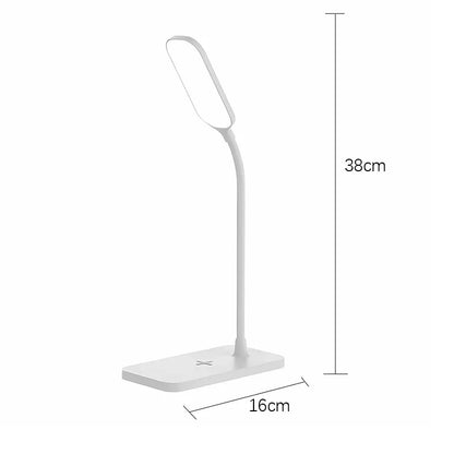 LED Booking Light USB Wireless Charger LED Desk Lamp Port Bedside Touch Dimmable Eye-Caring for Desktop Reading Home Night Lamp